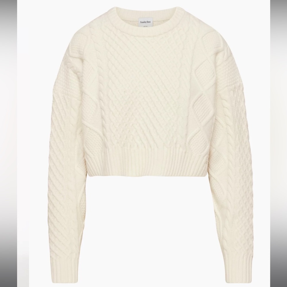Sunday Best Peggy Cropped Sweater - Whisper White - small